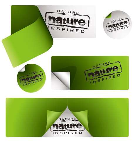free vector Vector green stickers